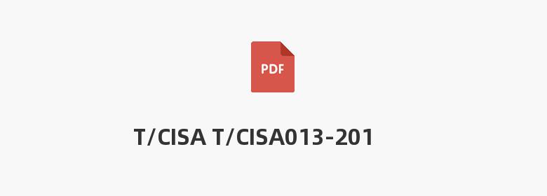 T/CISA T/CISA013-2019